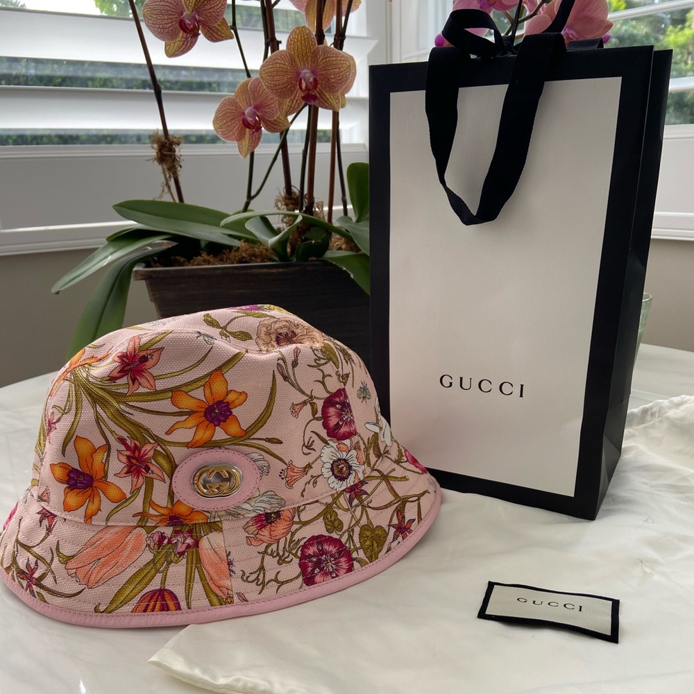 Gucci Floral Canvas Hat M